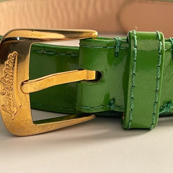 Green Patent Leather Louis Vuitton Belt Vintage Size 36 main image 5